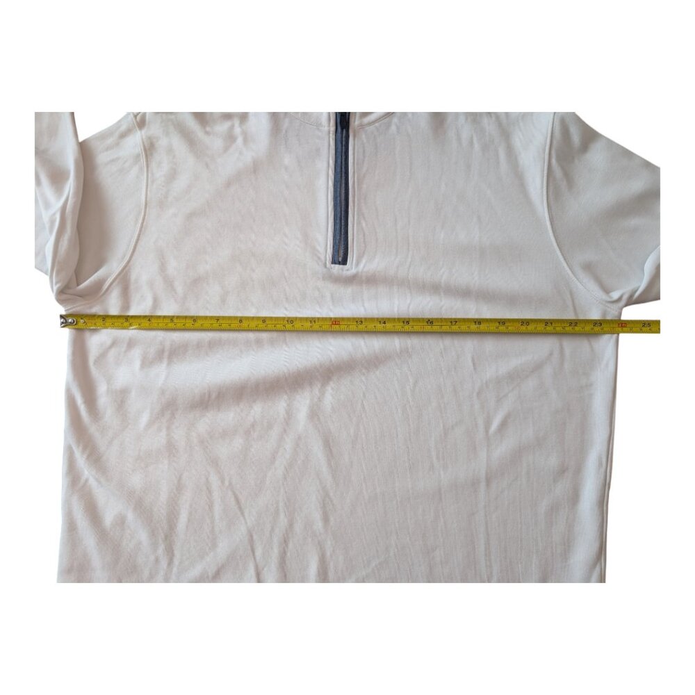johnnie-O Sully Quarter Zip Pullover in White, Size Large - Picture 11 of 13